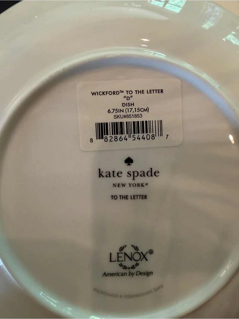 kate spade Lenox Wickford To the Letter D Polka Dot Dish